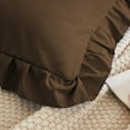 thumbnail image 3 of Ayanshi Bedding Ruffle Pillow Shams Standard King Size Set of 2, 20X36 -Ruffled Fringe Design Pillow Cases Soft & Smooth - Unique Collection Pillow Covers 20X36 - Brown, 3 of 7