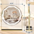 thumbnail image 3 of Gold 3-color dimmable rotating makeup mirror, 3 of 9