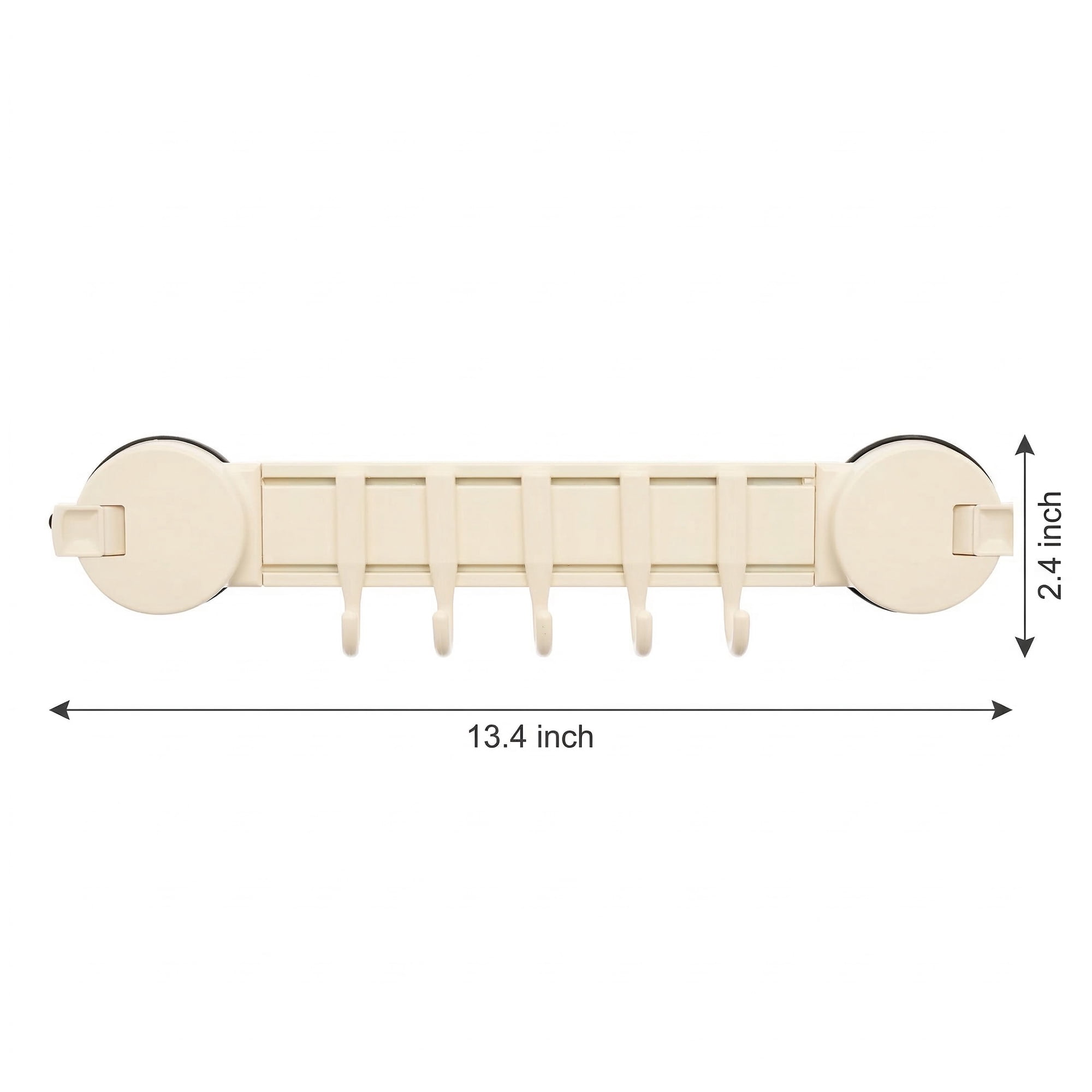 Unique Bargains Coat Rack Wall Mount Suction Cup 5 Hooks for Entryway Bathroom White
