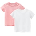 thumbnail image 4 of KYAIGUO Unisex Baby Crew Neck T-Shirt Toddler Kids Short Sleeve Solid Color Tees Shirts Summer 100% Organic Cotton T-Shirt Blouse for 1-9 Years Old, 4 of 10
