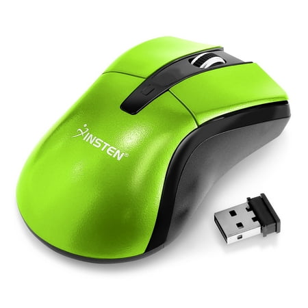 Insten Green 2.4G Cordless 4 Keys Wireless Optical Gaming Mouse For Computer Laptop Desktop PC (Best Cordless Mouse For Laptop)