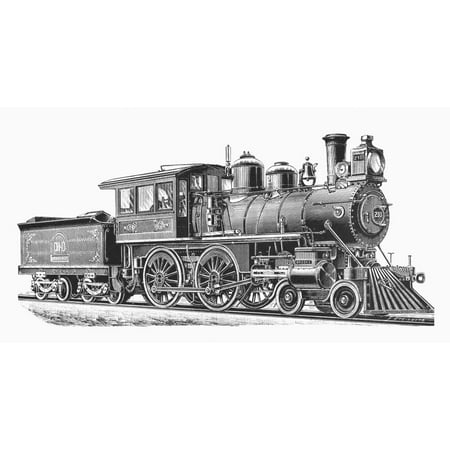 Ohio Locomotive 1893 Ncincinnati Hamilton And Dayton RailroadS 210 Notable For Its Electric Headlight Line Engraving 1893 Poster Print by Granger Collection