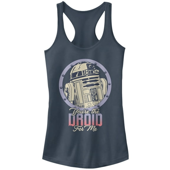 Junior's Star Wars Valentine's Day Droid for Me Racerback Tank Top Indigo Small