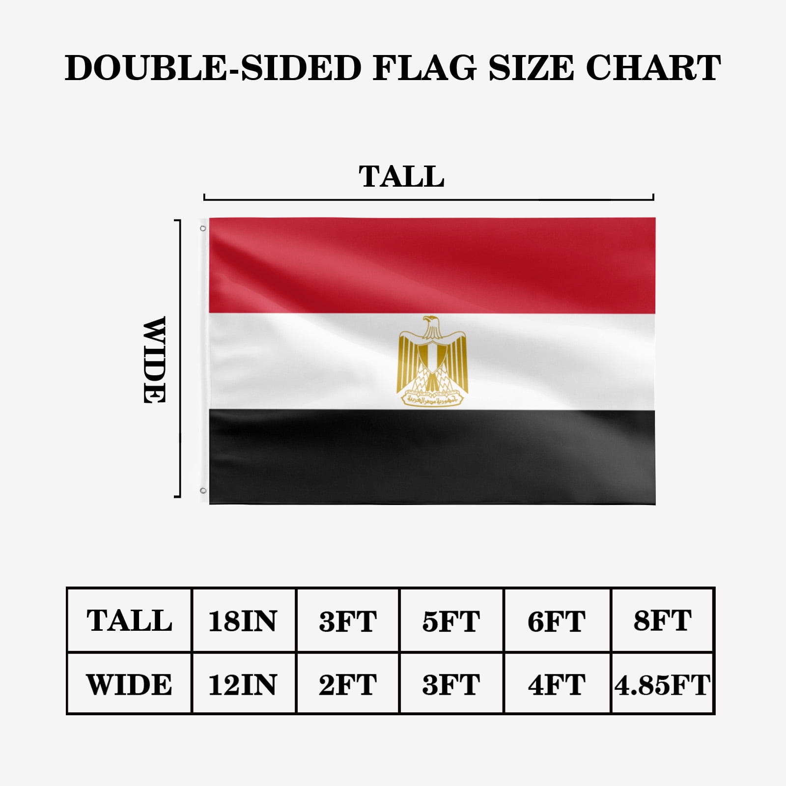 Livetty Egypt Double Sided 3 layers Flags 4x6 Ft Flags Banner for Yard Decoration Garden Display