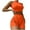 00 # Orange, variant on REORIAFEE Two Piece Outfits for Women Summer Tracksuit Casual Sets Summer Outfits Women's Summer Sleeveless Crewneck Slim Tops Short Pants Comfortable Two Piece Set Black S