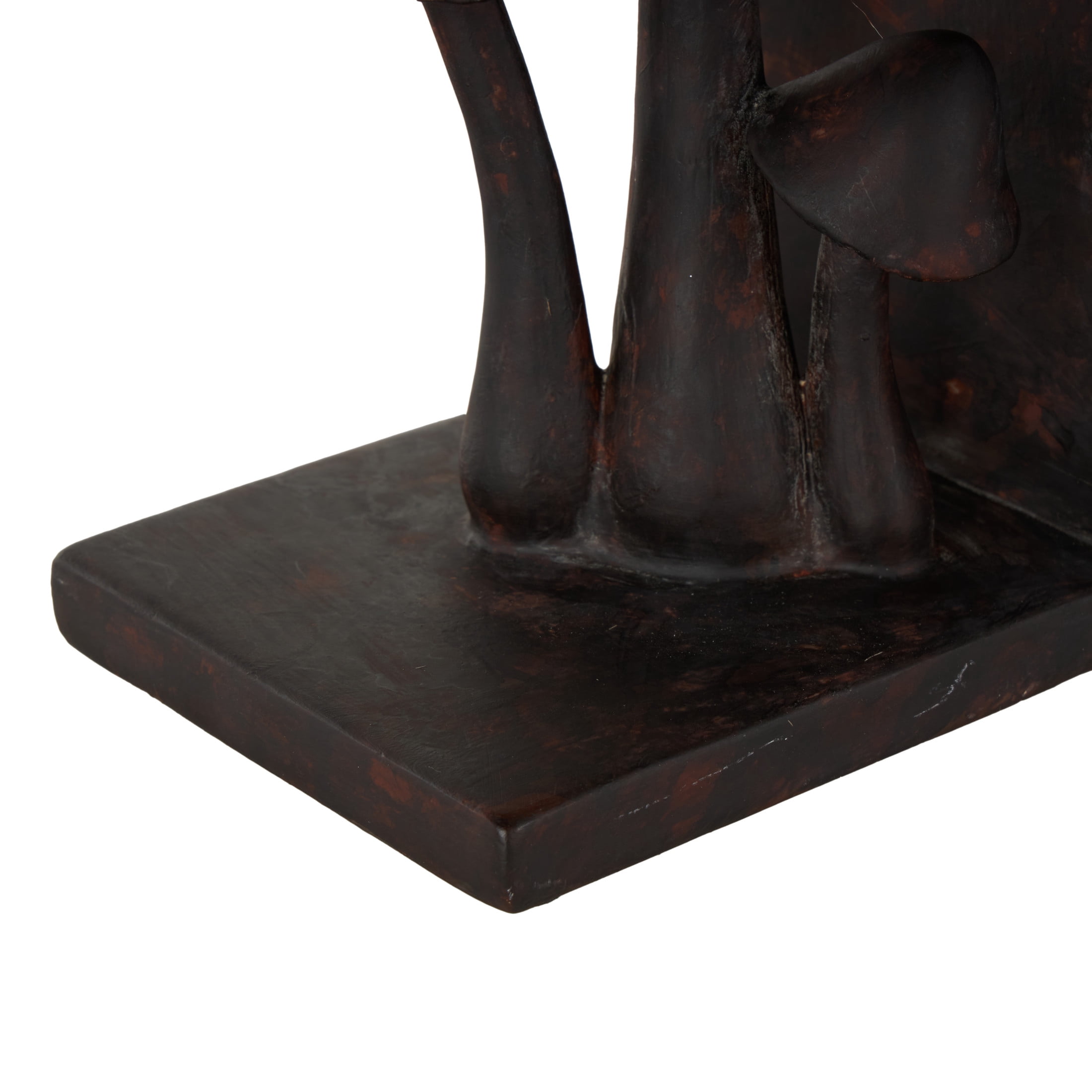 DecMode 5" Mushroom Dark Brown Polyresin Bookends with Copper Shadings (Set of 2)