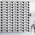thumbnail image 1 of Ambesonne Cat Shower Curtain, Doodle Characters, 69"Wx75"L, Black White, 1 of 3