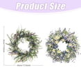 thumbnail image 3 of Blue Spring Wreath for Front Door, 17.7-Inch Summer Door Wreath with Wildflowers and Lavender, Indoor Outdoor Wall Porch Home Decor, A, 3 of 9