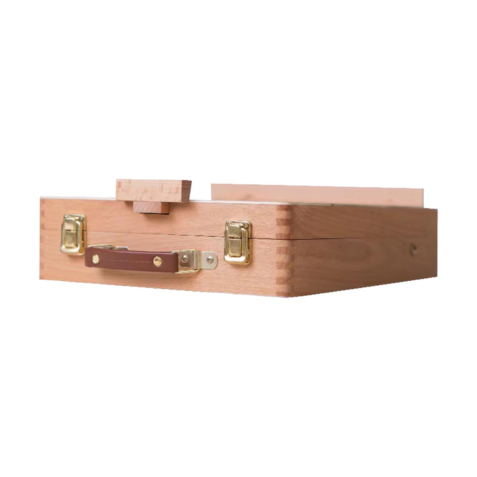 Wooden Art Easel Box, Sketch Box Table Easel, Beechwood with Storage Portable Wood Tabletop Desktop Easel for Adult, 14.17x10.63x3.54inch