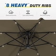 thumbnail image 4 of CHYVARY 10ft LED Outdoor Round Offset Umbrella w/ Solar Lights, Patio Cantilever Outside Hanging Umbrella for Deck, Poolside and Patio, Taupe, 4 of 9