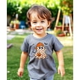 thumbnail image 3 of Trendy Ghost Peace Sign Shirt for Youth and Toddler Boys Fall Halloween T-Shirt Granite Heather Shirt 2T, 3 of 5