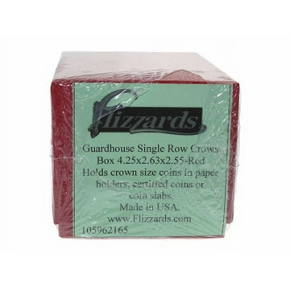 Guardhouse Single Row Crown Storage Box, Red - 4.25 x 2.63 x 2.55