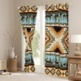 thumbnail image 3 of jejeloiu Retro Aztec Rhombus Black Out Curtains,Rustic Farmhouse Tribal Curtains Pack of 2 (42x63 Each),Jungle Animal Deer Bedroom Curtains For Teens,Microfiber Bedroom Decor, 3 of 6