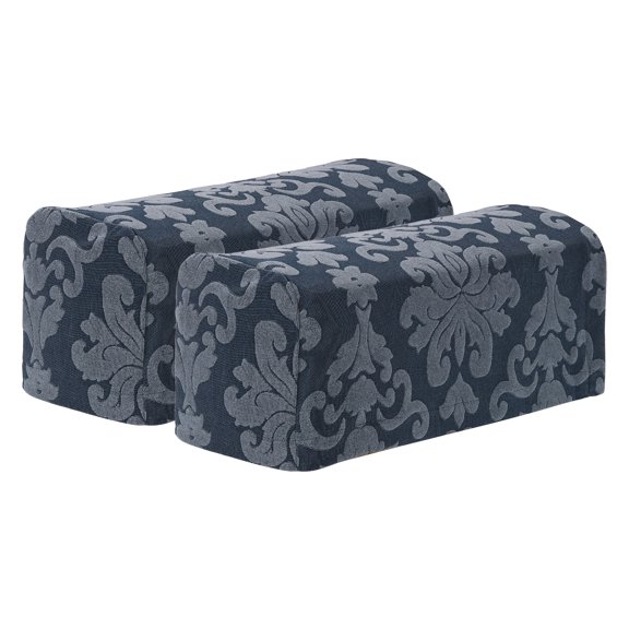2Pack Stretch Armrest Covers, Vintage Jacquard Couch Arm Slipcovers, Gray