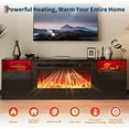 thumbnail image 5 of 70" TV Stand & 36" Electric Fireplace, Modern Media Console, with Highlight Storage Cabinet and12 Colors LED Lights Flame&Timer Remote, 1500W for Max 80" TVs, 2 Tier Storage 2 Door Cabinet, 5 of 8