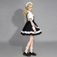 thumbnail image 5 of Levmjia Women Maid Costume Set Short Sleeve Dress Bow Tie Soft Cute Fashion Outfit Halloween Theme Party Carnival Holiday Themed, 5 of 9