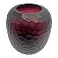 thumbnail image 4 of Bergamo Art 10" Decorative Handmade Glass Purple Patterned Oval Vase, 4 of 5