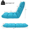 thumbnail image 3 of GORELAX Floor Chair with Back Support, 14-Poistion Adjustable Folding Gaming Chair Recliner, Meditation Chair with Steel Frame, Padded Lazy Sofa Chair for Adults, Kids (Turquoise), 3 of 18