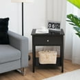 thumbnail image 3 of Costway Nightstand with Drawer Storage Shelf Wooden Bedside Sofa Side Table Black, 3 of 9