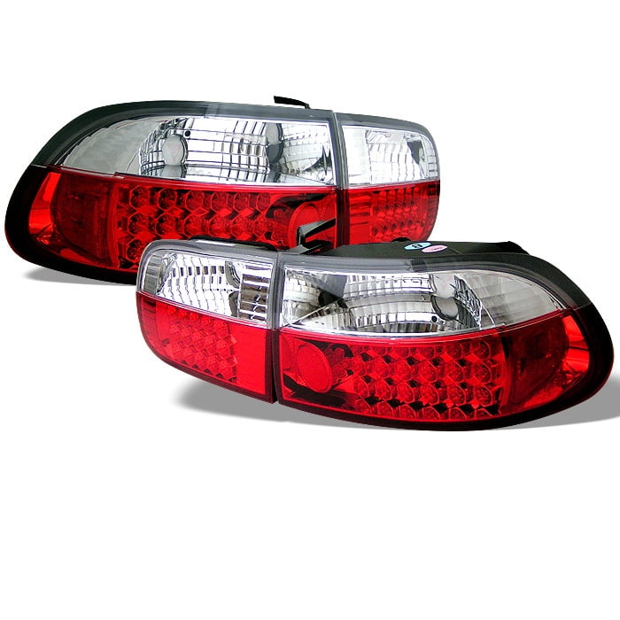 For 92 95 Honda Civic 2 4dr Sonar Led Tail Lights Red Clear Yd