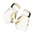 thumbnail image 5 of Guantes de boxeo inflables transpirables con cierre de gancho y bucle para entrenamiento de lucha de Taekwondo Karate oro blanco, 5 of 5