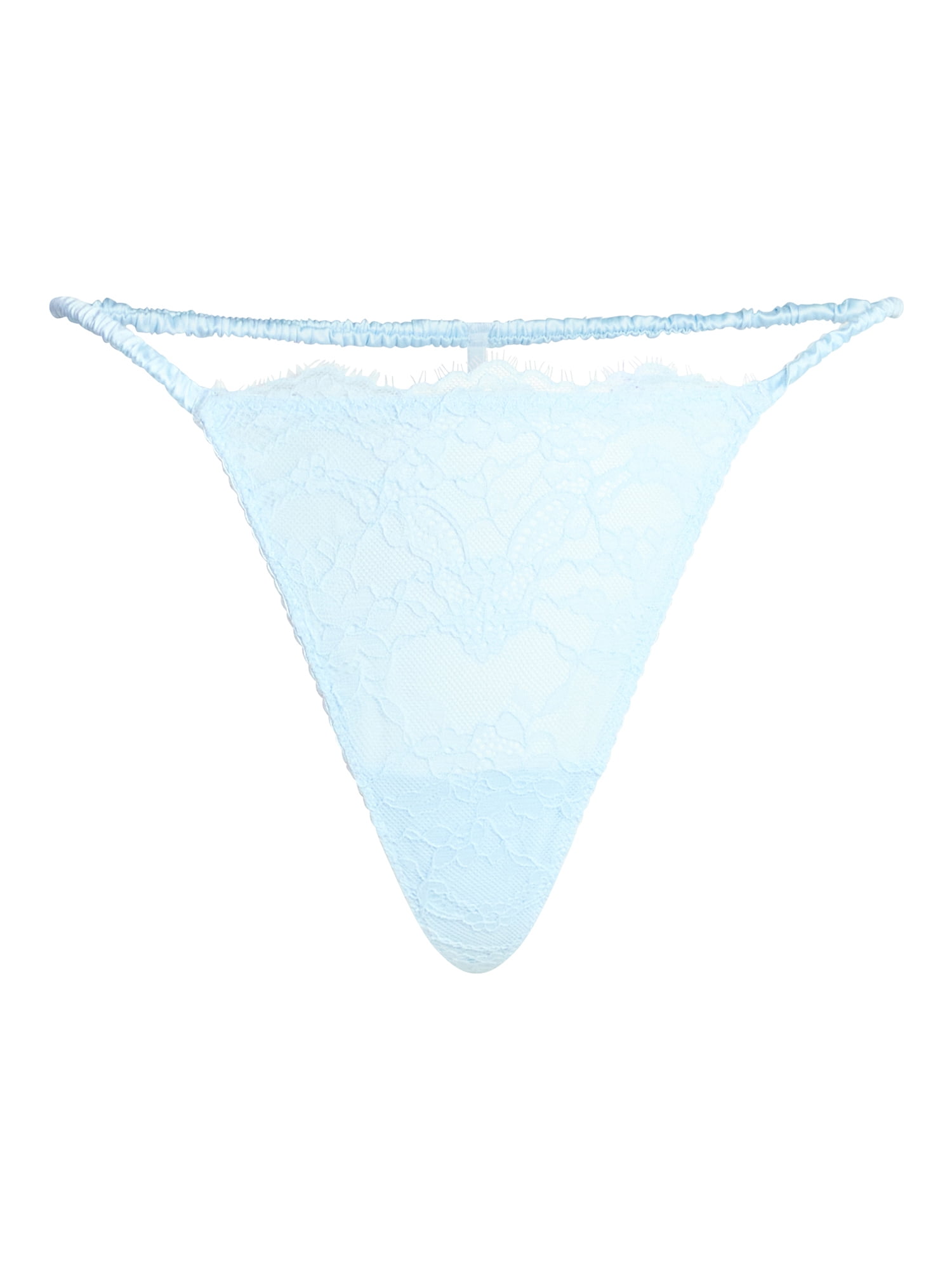 Joyspun Women's Bridal Lace and Satin Thong Panties, 2-Pack, Sizes XS-3XL