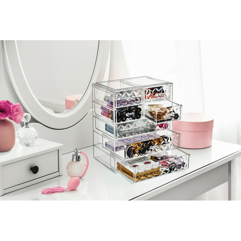 Sorbus Makeup Storage Organizer: Display-case Set with 3 Large and 4 Small Drawers