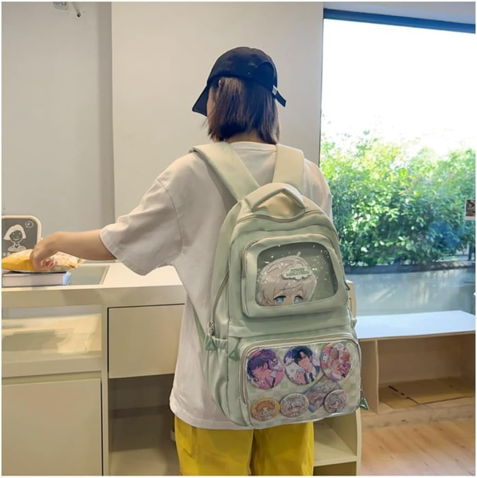 SPEKSEE Ita Bag Pin Display Backpack Big Kawaii Backpack Double Clear Windows Anime Backpack Light Weight Backpack