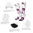 thumbnail image 4 of Knee High Socks for Men and Women, purple Onion print Althletic Compression Socks, Support Long Tube Socks for Outdoor Sport, Calf Socks, High Stockings for Women Men, 4 of 7