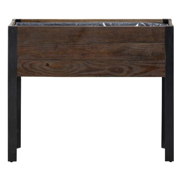 Grapevine Urban Garden Raised Planter, FSC Recycled Wood, Rectangular, 37IN x 12.6IN, Cocoa Brown