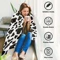 thumbnail image 4 of Cow Print Blanket Soft Kid Black and White Cow Print Fleece Couch Sofa Throw Blanket 40x50 Inch Cow Stuff Gift Cow Bedding Bedroom Decor for Baby, Kids, Adults, 4 of 7
