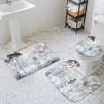 thumbnail image 3 of Fog Forest Bathroom Rugs Set Watercolor Vintage Mountain Branches Tree Botanical Non Slip Absorbent Soft Bath Mats 3 Piece Set with Bathroom Rug, U-Shaped Floor Mat, Toilet Seat Cover Large Size, 3 of 9