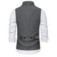 thumbnail image 4 of IROINNID Men's Suit Vest Blouse Business Formal Dress Waistcoat Vest with 2 Pockets Double-breasted for Suit or Tuxedo, 4 of 9