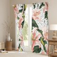 thumbnail image 3 of Homewish Pink Flowers Lily Black Out Curtains For Teens Female Girls,Spring Garden Curtains Pack of 2 (42x63 Each),Polka Dots Bedroom Curtains,Lightweight Room Decor, 3 of 6