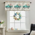 thumbnail image 3 of Valance Curtains for Kitchen Windows Easter Farm Truck Bunny Eggs Rod Pocket Valance Spring Butterfly on Retro Linen Short Window Curtain Topper for Bedroom Living Room Bathroom 42x12in,1&nbsp;Panel, 3 of 9