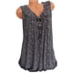 thumbnail image 1 of Gibobby Blusa de moda para mujer con cuello en V, informal, suelta, con estampado floral, blusa(Gris oscuro,XG), 1 of 5