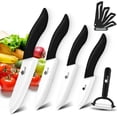 thumbnail image 1 of Ceramic Knives Set Kitchen Chef Knife with Cover,Colorful Fruit Paring Knife for Lettuce Vegetable and Meat,3" Paring Knife, 4" Fruit Knife, 5" Utility Knife, 6" Chef Knife, 1 of 6