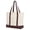 Natural / Coffee, variant on Canvas Tote Bags with an External Pocket, Top Zipper Closure Reusable Grocery Shopping Bag-Natural