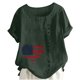 thumbnail image 1 of Camiseta Casual de Manga Corta con Botón de Cuello Redondo de las Mujeres, Tops Cortos para las Mujeres, 1 of 3