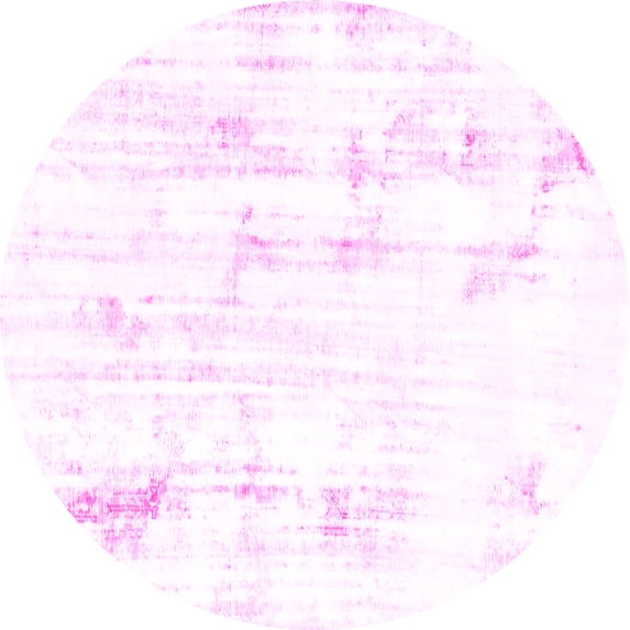 Ahgly Company Indoor Round Solid Pink Modern Area Rugs, 4' Round