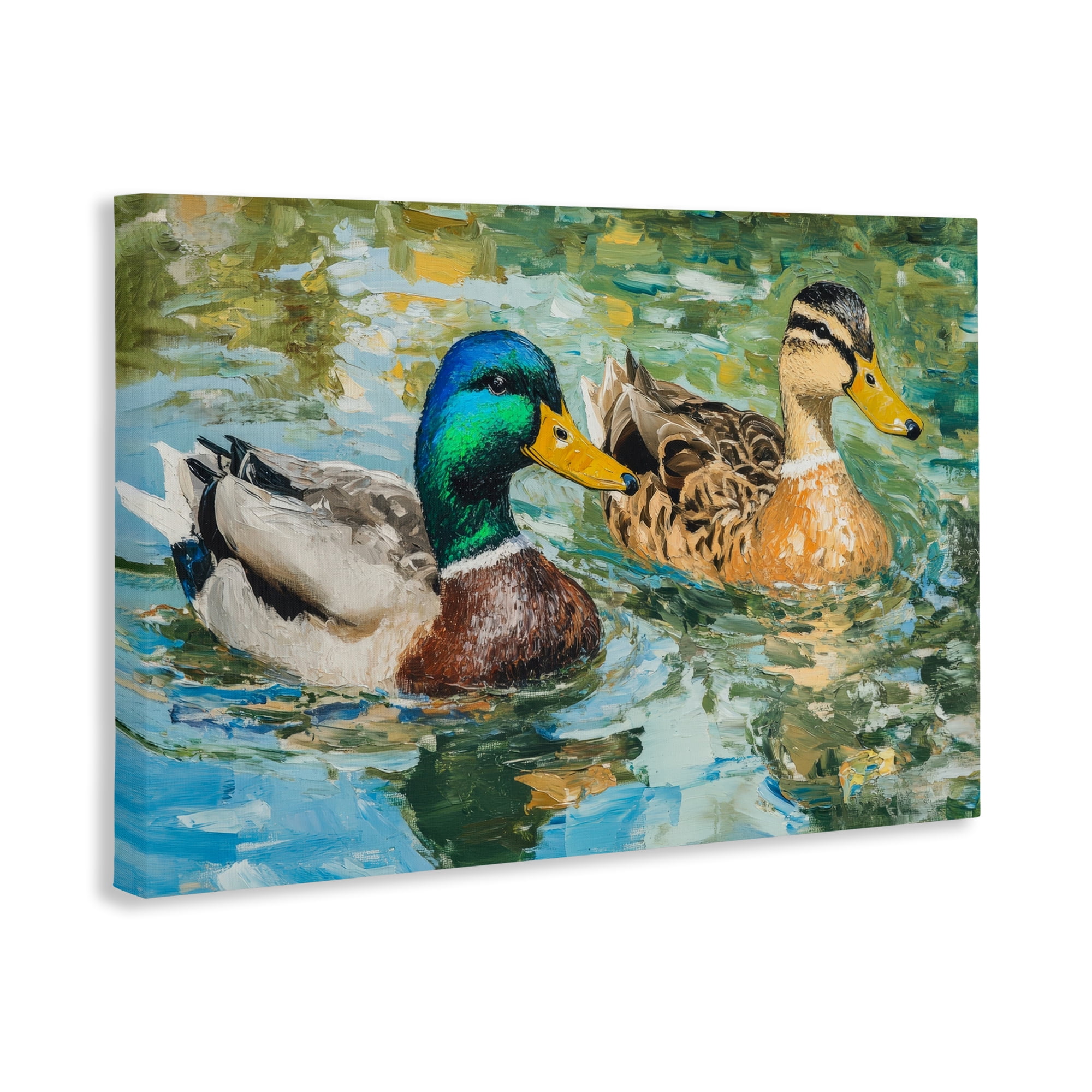 Stupell Industries Ducks Out For A Swim Canvas Wall Art, design by Petal Prints Design