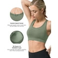 thumbnail image 3 of Yvette Women High Impact Sports Bras Plus Size Racerback Workout Bra for Large Bust Running Fitness,Light Green,Medium, 3 of 9