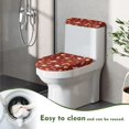 thumbnail image 4 of ZIATUBLE Autumn Thanksgiving Toilet Dust Cover Set Cute Cat Paw Toilet Lid and 2 Piece Tank Cover Sets for Bathroom Pumpkin Round Toilet Lid Cover Set Fall Decoration, 4 of 7