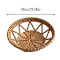 thumbnail image 3 of JHyouerji Woven Rattan Storage Basket Tray,6in Fruit Snack Serving Tray for Household Storage Organizer, 3 of 7