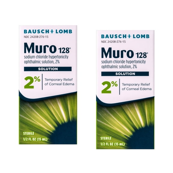 Muro 128 2% Sterile Ophthalmic Eye Solution - 0.5 Oz (15 Ml), 2 Pack