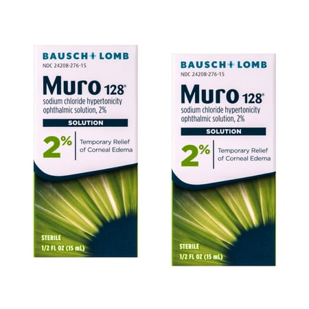 Muro 128 2% Sterile Ophthalmic Eye Solution - 0.5 Oz (15 Ml), 2 Pack