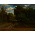thumbnail image 2 of Charles François Daubigny 24x20 Gold Ornate Framed and Double Matted Museum Art Print Titled - The Crossroads of the Eagle's Nest, Fontainebleau Forest (1843-1844), 2 of 4