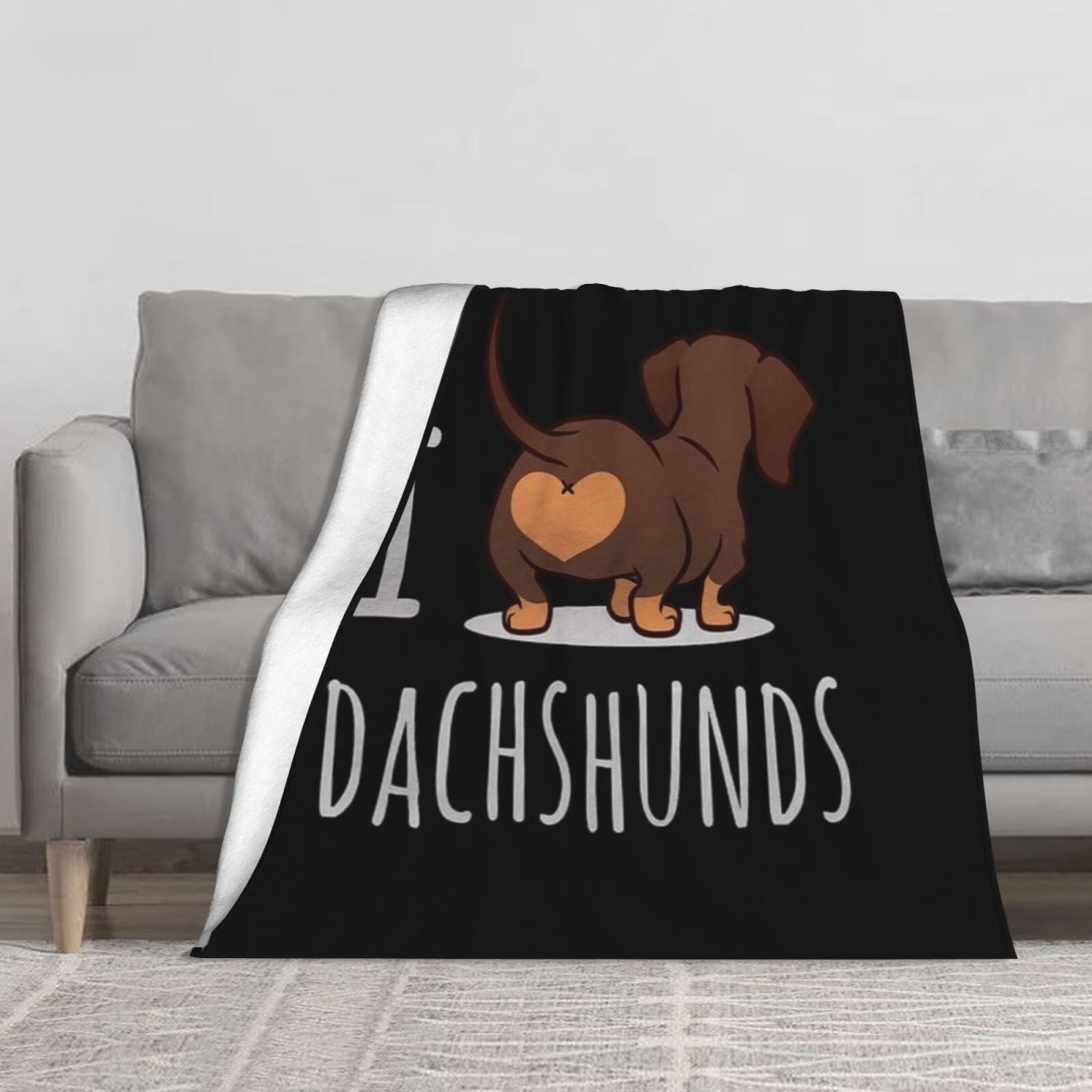 JOOCAR Dachshund Blanket Plush Dachshund Animal Fleece Blanket Cute