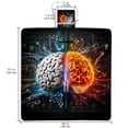 thumbnail image 2 of Brain Canvas Picnic Blanket Waterproof Outdoor Mat for Beach, Park, Camping, Travel - Large Size, Foldable, Portable, Washable - Blue Stripe Pattern, 2 of 6