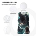 thumbnail image 3 of Pofeuu Wave Ocean Animal Shark Print Basketball Jersey, Shirts for Men Youth Basketball Jersey Crew Neck-Large, 3 of 6